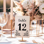 Simple Whimsical Floral Wedding Table Number Card<br><div class="desc">Guide your guests to their seats with our Simple Whimsical Floral Wedding Table Number Card. Featuring a charming floral design, this card adds a playful yet elegant touch to your wedding decor. With its laid-back floral design and the option to change the colours to match your wedding colours. Matching items...</div>