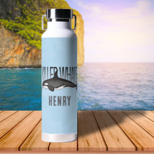 Simple Whimsical Fun Ocean Cool Killer Whale Water Bottle
