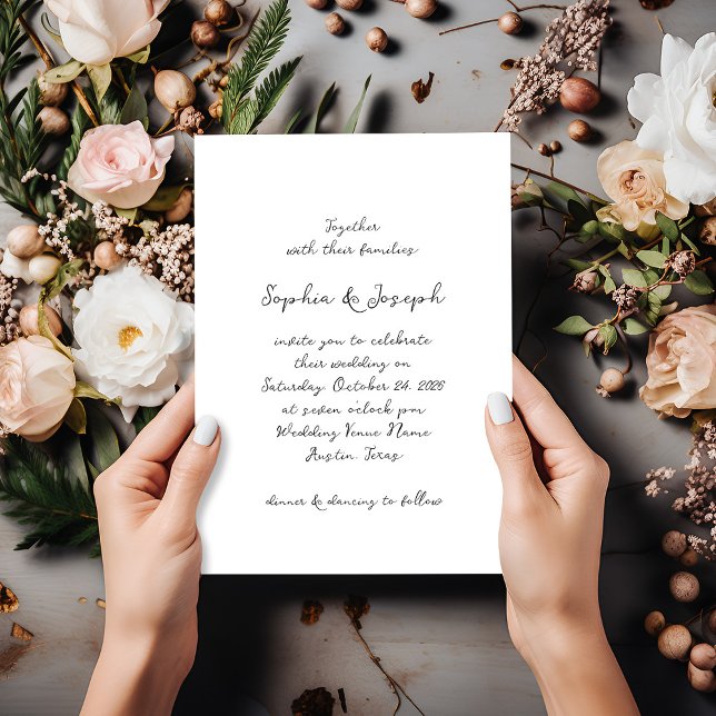 Simple Whimsical Handwritten Script | Wedding Invitation (Creator Uploaded)