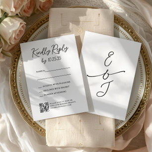 Simple Whimsical Handwritten Wedding RSVP Reply Card