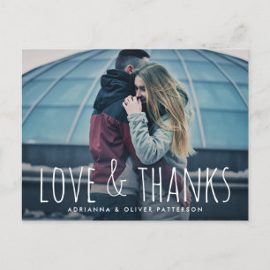 Simple Whimsical Love And Thanks Script Photo Postcard