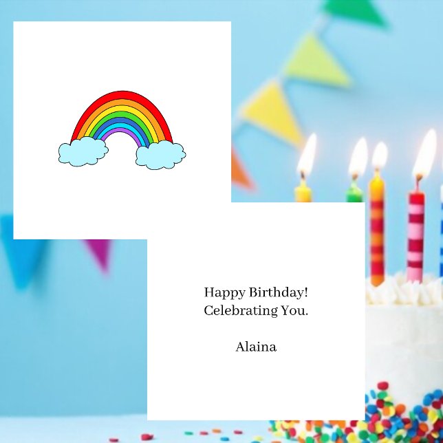 Simple Whimsical Rainbow Happy Birthday Card (Creator Uploaded)