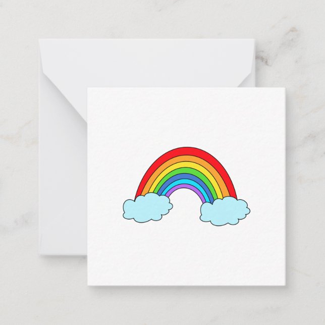 Simple Whimsical Rainbow Happy Birthday Card (Front)