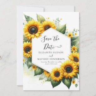 Simple Whimsical Sunflower Wedding Save The Date
