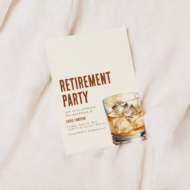 Simple Whiskey Retirement Party Invite (Creator Uploaded)