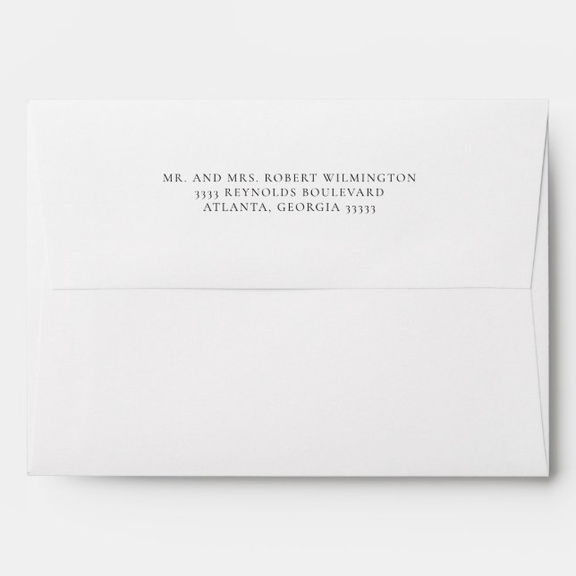 Simple White 5 x 7 Return Address Envelope (Back (Top Flap))