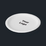 simple white add your logo serving plate<br><div class="desc">design</div>