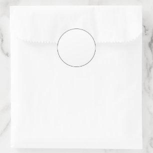 Simple White and Black Border Blank Classic Round Sticker