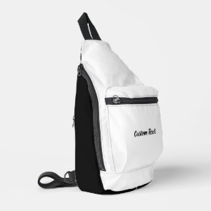 Simple White and Black Script Text Template Sling Bag