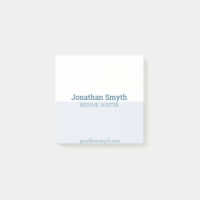 Simple White and Blue Company Post Cards Post-it Notes (Front)