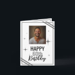 Simple White and Grey Husband 60th Birthday Card<br><div class="desc">Simple White and Grey Husband 60th Birthday, a funny and cool design made for anyone looking for a unique birthday card for their husband on their birthday. The design is simple and eye-catching, it features and simple frame with lines, a photo in the middle and editable text information. If you...</div>