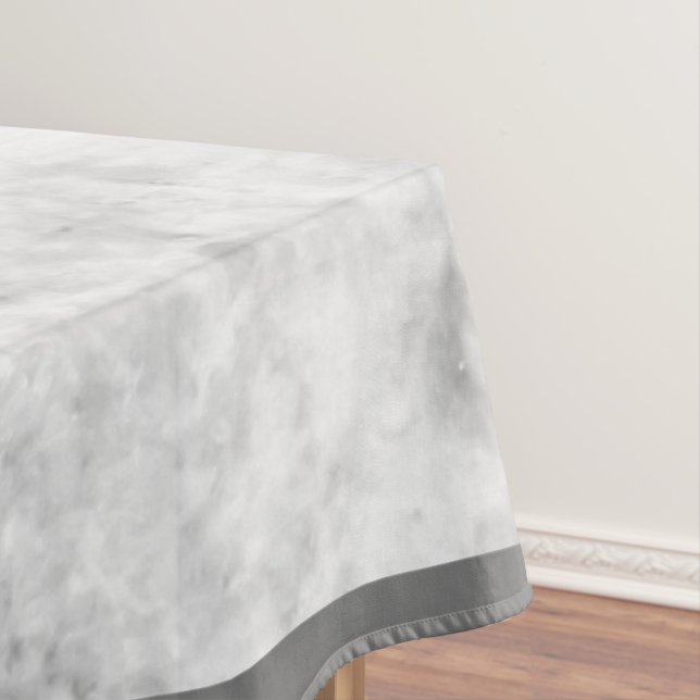 Simple White and Grey Marble | Tablecloth (In Situ)