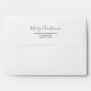 Simple White and Navy Blue 5x7 Return Address Envelope