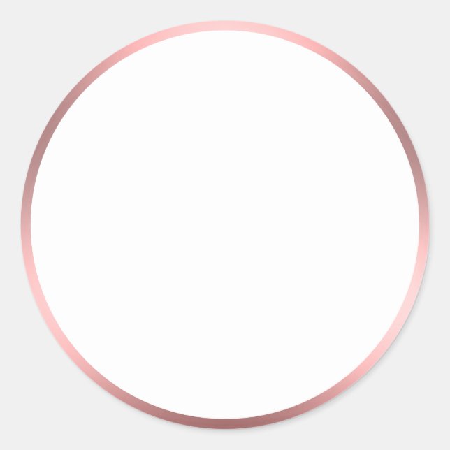 Simple White and Pink Brushed Metal Look Border Classic Round Sticker (Front)