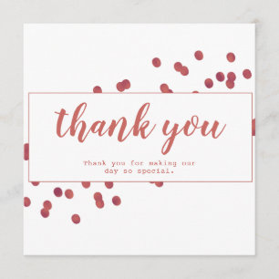 Simple White And Red Thank You Card