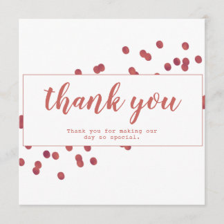 Simple White And Red Thank You Card