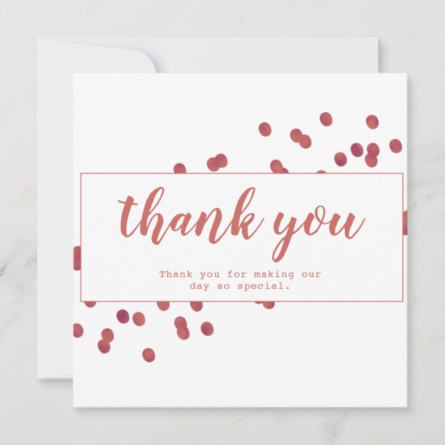 Simple White And Red Thank You Card (Front)