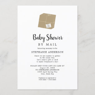 Simple White Baby Shower by mail Invitation