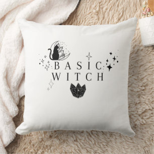 Simple White Basic Witch Cushion