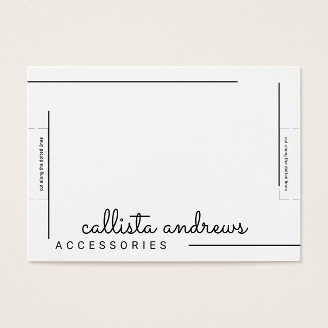 Simple White Black Border Script Bracelet Display (Front)