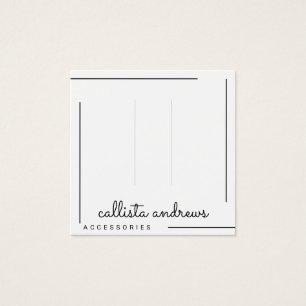 Simple White Black Border Script Hair Clip Display
