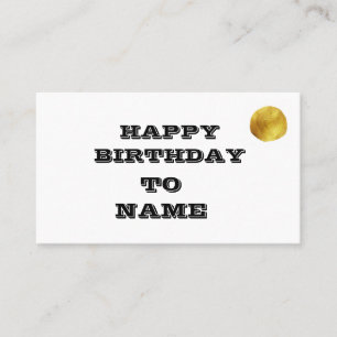 SIMPLE WHITE BLACK GOLDEN happy birth day CARD