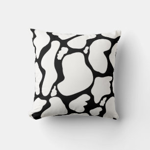 Simple White Black Large cow spots Animal Pattern Cushion