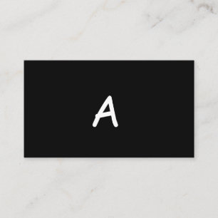 simple white black modern minimalist monogram business card