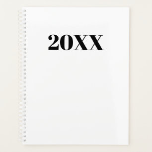 Simple white black modern typography year monogram planner