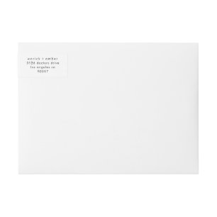 Simple White & Black Modern Wedding Postponed Wrap Around Label