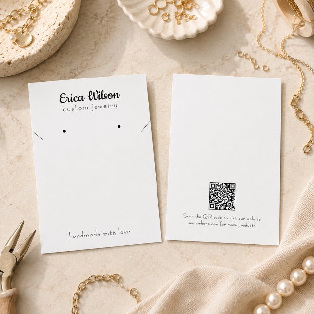 Simple White Black Necklace Earring Display card (Creator Uploaded)