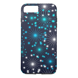 Simple White Blue Glitter Lighting Personalised iPhone 8 Plus/7 Plus Case