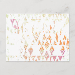 Simple White Boho Triangles Faded Orange Pattern Postcard
