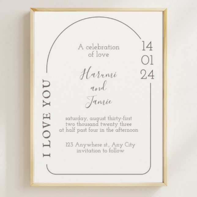 Simple White & Brown Wedding Invitation (Creator Uploaded)