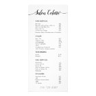 Simple White Calligraphy Salon Service Menu
