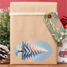 Simple White Christmas Pine Tree on a Sunny Day