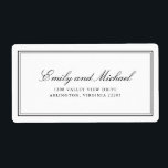 Simple White Classic Elegant Typography<br><div class="desc">Simple,  elegant and tasteful,  this classic address label design features a  double lined border framing your text.  Classic traditional script typography is used for the bride and groom's names paired with timeless serif font for the address.</div>