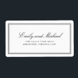 Simple White Classic Elegant Typography<br><div class="desc">Simple,  elegant and tasteful,  this classic address label design features a  double lined border framing your text.  Classic traditional script typography is used for the bride and groom's names paired with timeless serif font for the address.</div>