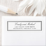 Simple White Classic Elegant Typography Return Address Label<br><div class="desc">Simple,  elegant and tasteful,  this classic return address label design features a  double lined border framing your text.  Classic traditional script typography is used for the bride and groom's names paired with timeless serif font for the address.</div>