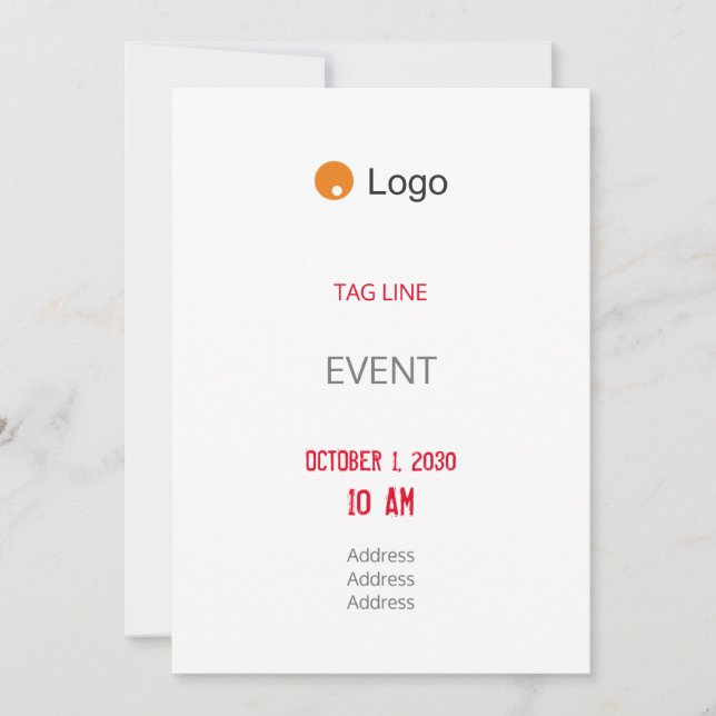 Simple White Corporate Invitation (Front)