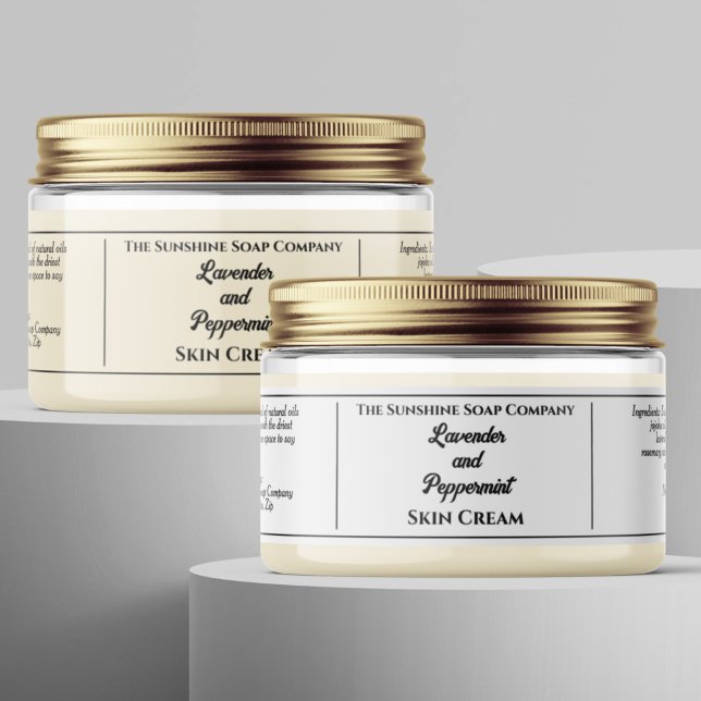 Simple White Cosmetics Jar Label 1.25" x 6.5" (Creator Uploaded)