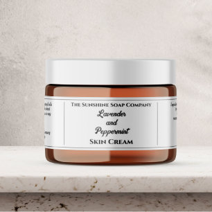 Simple White Cosmetics Jar Label 1.25" x 6.5"
