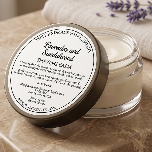 Simple White Cosmetics Jar Lid Label 2.75" dia (Creator Uploaded)