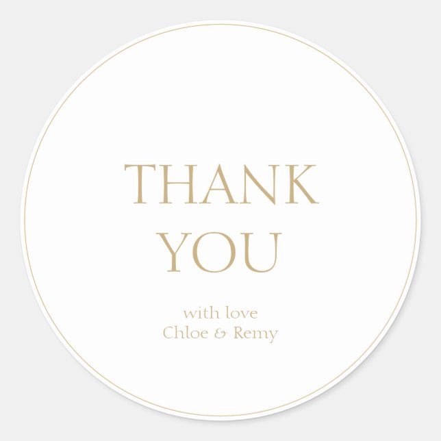 Simple White Couple Wedding Thank You Sticker (Front)