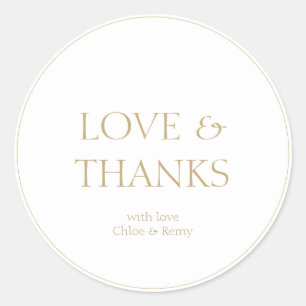 Simple White Couple Wedding Thank You Sticker