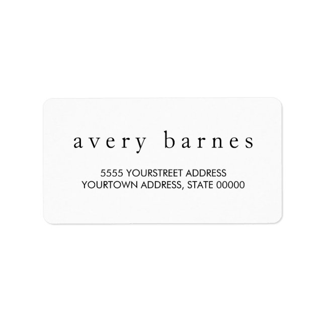 Simple White Creative Professional Modern Label (Front)