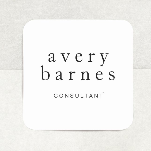 Simple White Creative Professional Modern Square Sticker (Creator Uploaded)