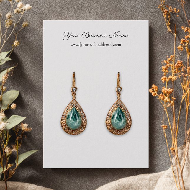 Simple White Custom Earring Business Card (Creator Uploaded)