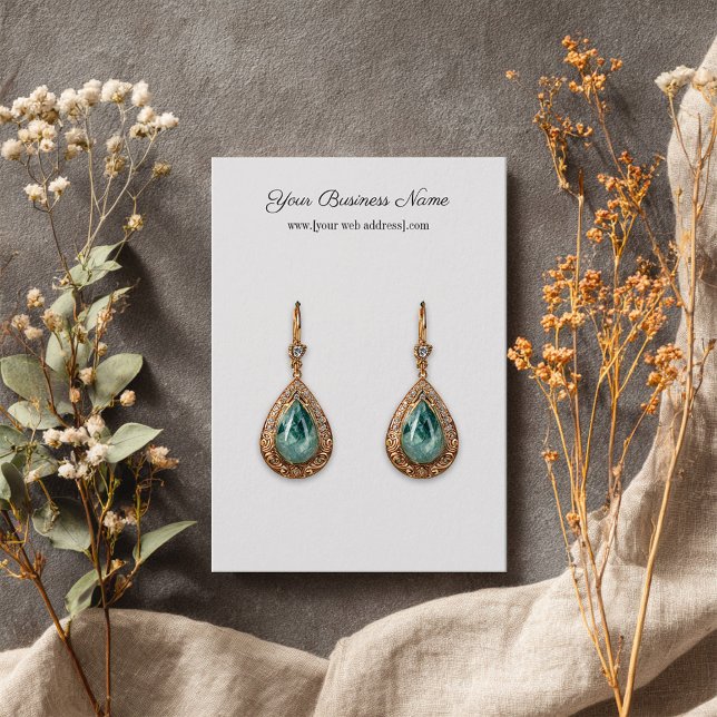 Simple White Custom Earring Business Card (Creator Uploaded)