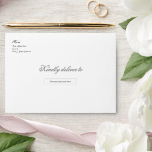 Simple White Custom Wedding Envelope